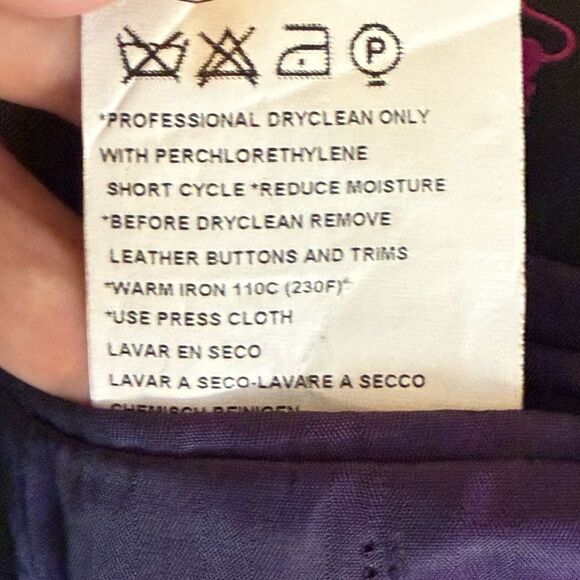 Princeton Model X Boys Navy/Black Plaid Wool Blazer Purple Lining. Size 18. - Picture 9 of 9